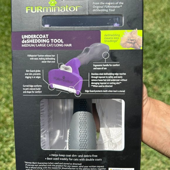 FURminator deShedding Tool for Cats, Medium & Large, Long Hair Pet Brush - Picture 2 of 4